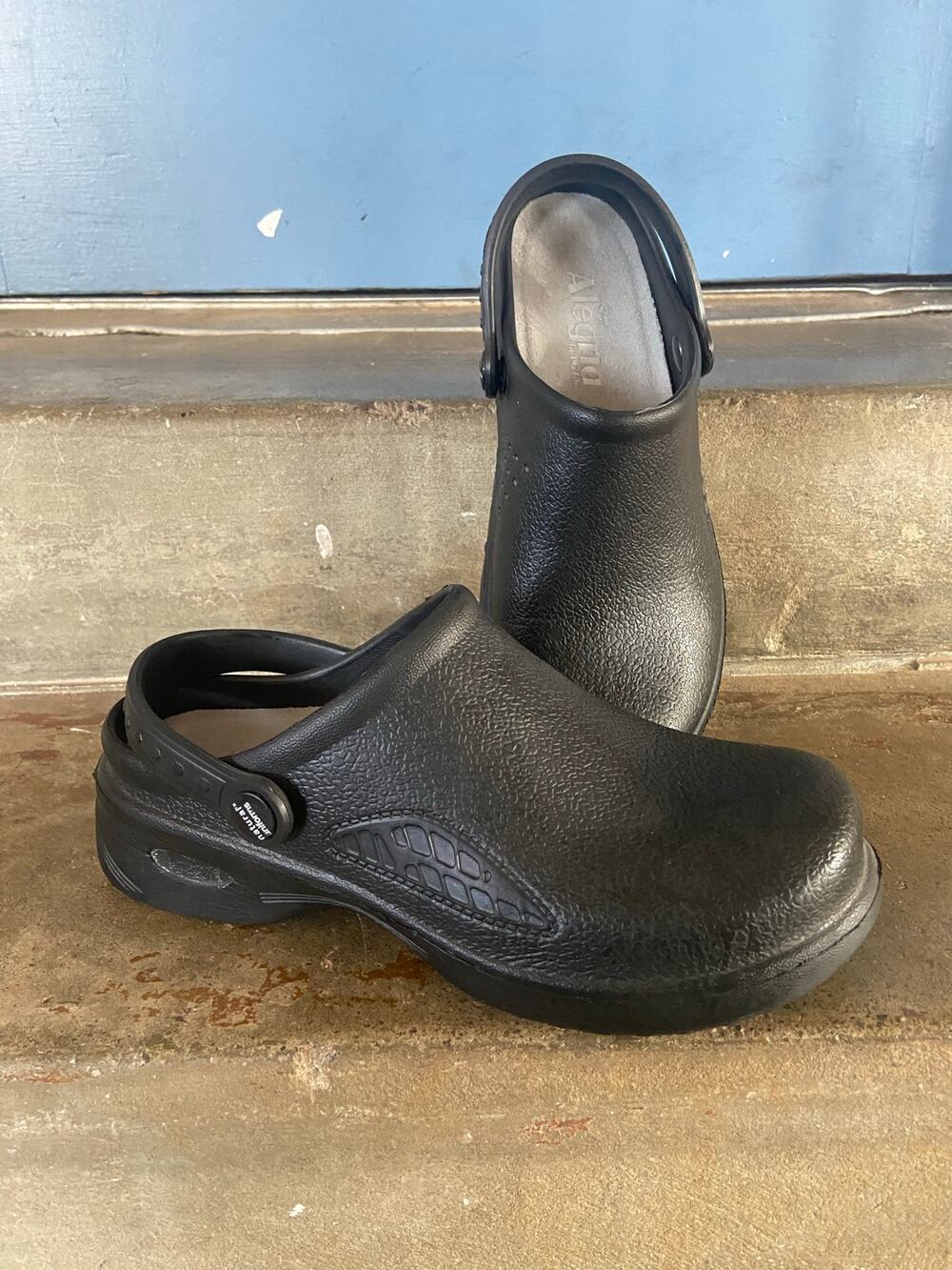 Alegria “natural uniform” black EVA clog style work shoes
